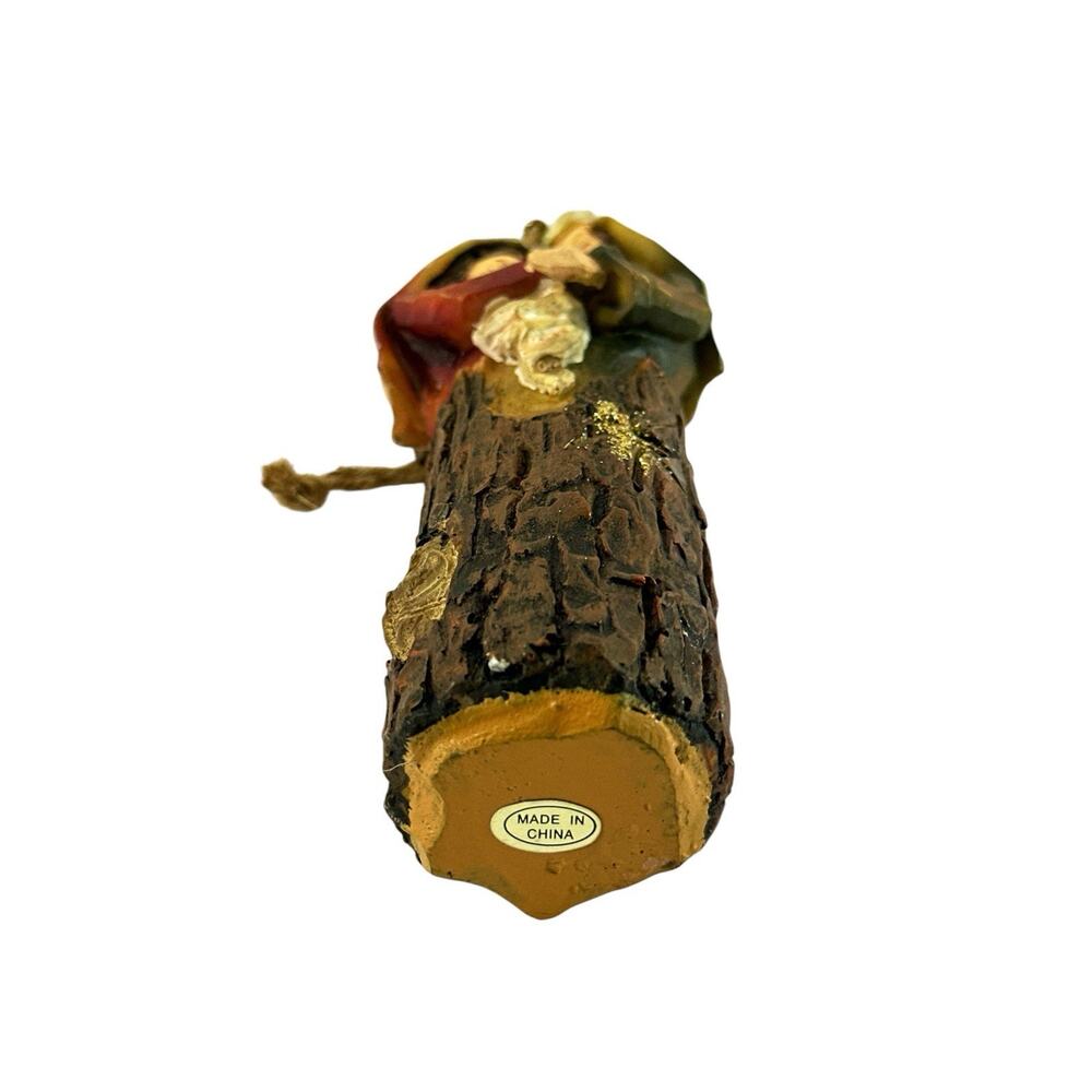 Vintage Style Holy Family Nativity Ornament 5” Resin Rustic Tree Bark Christmas - Picture 7 of 7